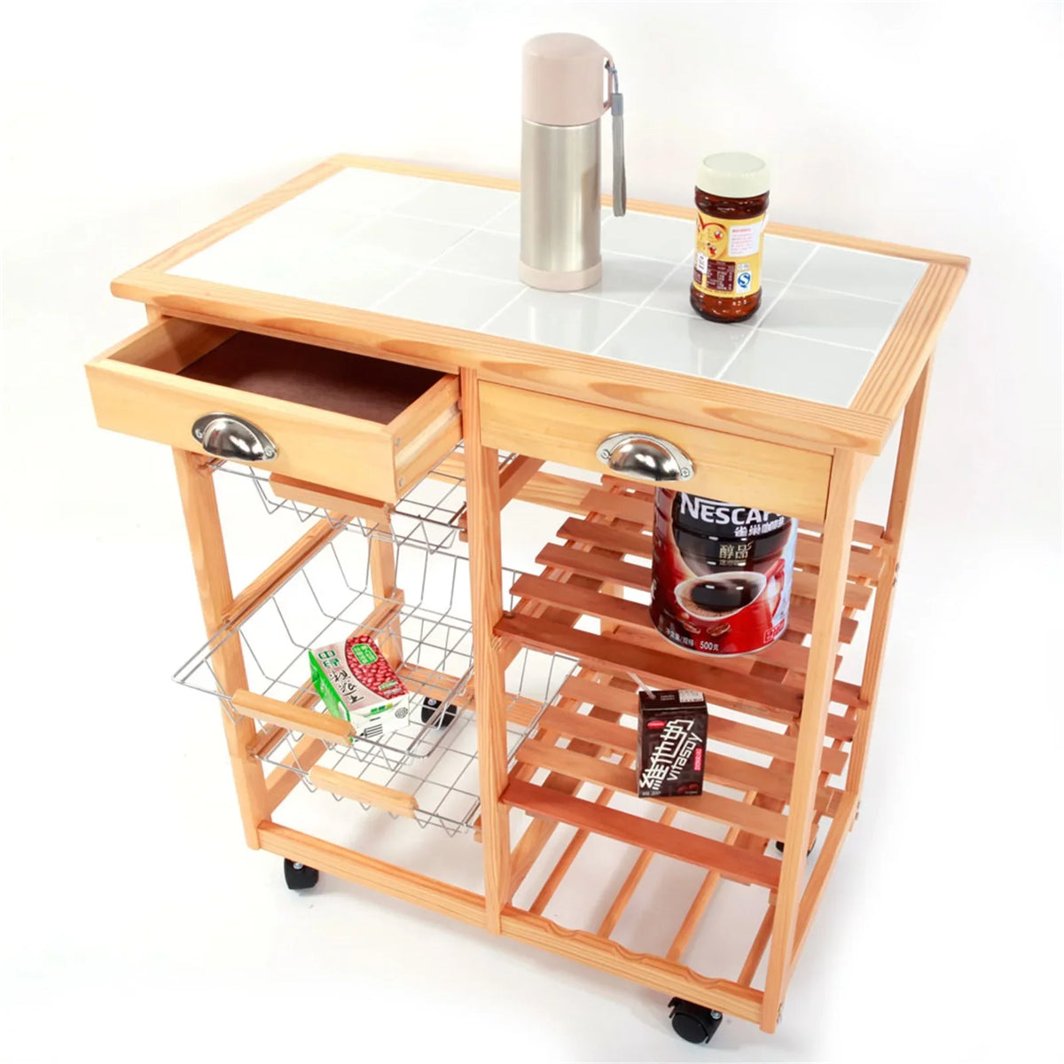 Large Commodity Cars Household Seyurigaoka Rack, Capacity Shelf Dining Storage