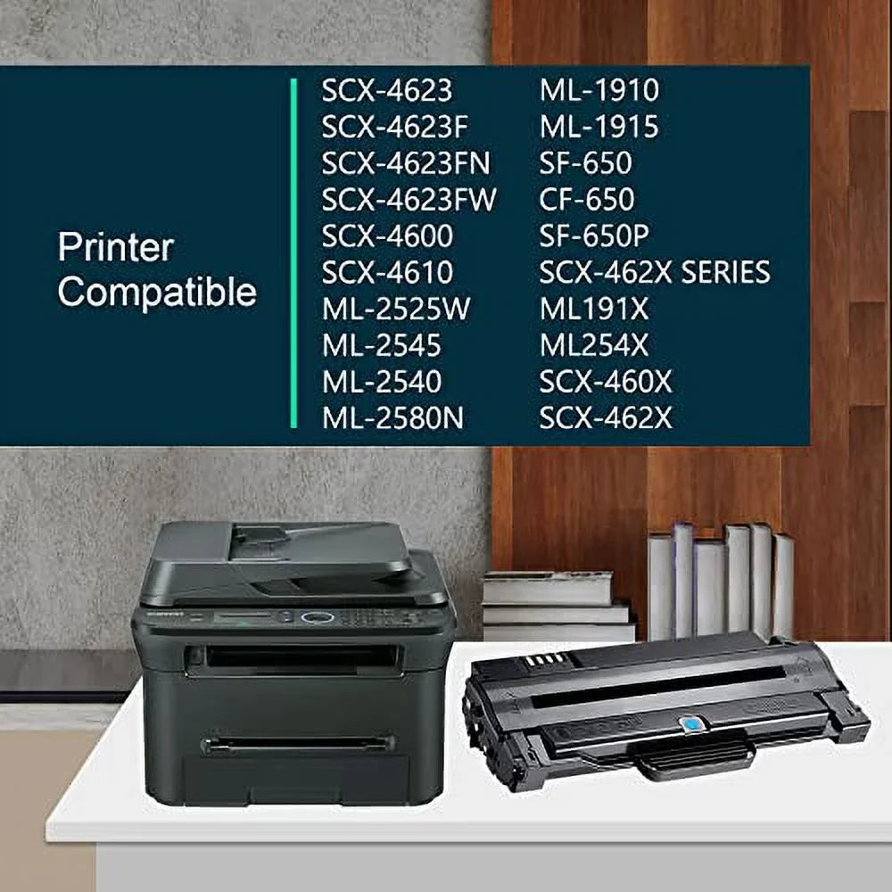 Toner Printer, ML-2525W ML-1915 Black SF-650P for Replacement Cartridge SCX-4623F SCX-4623FN SCX-4623FW MLT-D105L Toner Pack ML-2545 - 2 SF-650 D105L MLT-D105L ML-2525 105L