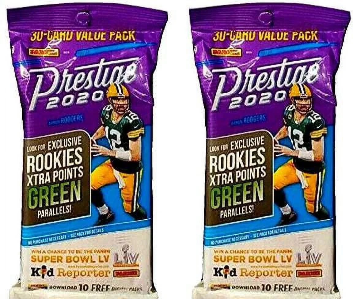 VALUE of Panini Trading Football 2 NFL Prestige Card 2020 LOT Pack!) (30 Per Card Packs