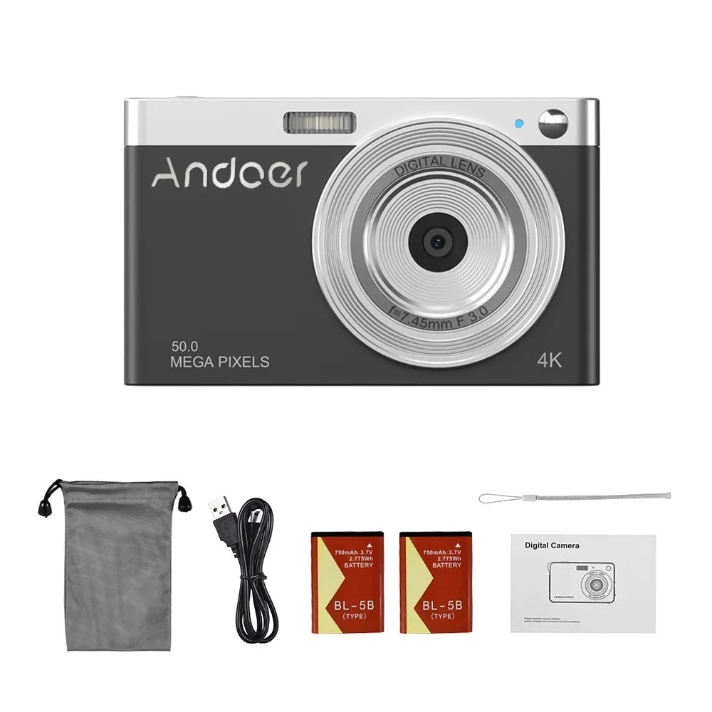 for Compact Zoom Digital 4K with Teens Camera 50MP, and Auto Video Focus, 16X