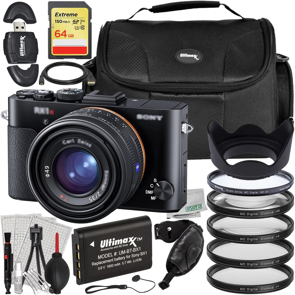 Cyber-shot Bundle) Includes: - DSC-RX1R More Digital II 1x (28pc Much & Replacement Battery Sony Advanced Card, Memory Camera Extreme Bundle 64GB Ultimaxx