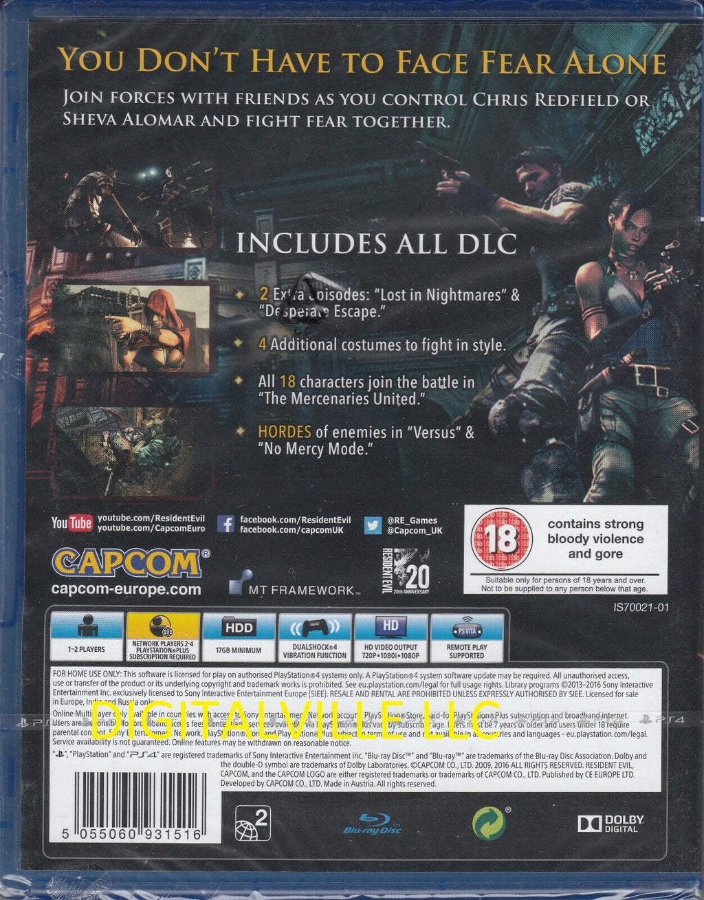 factory HD PS4 Sealed 5 New Brand Resident Evil