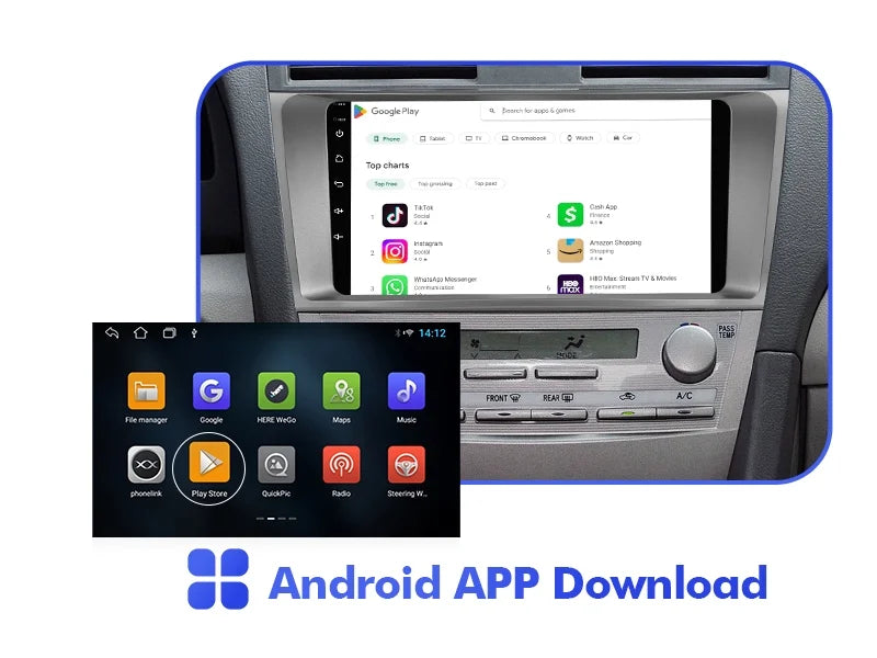 Inch Control/Backup Radio 9 Wireless Built-in for Toyota 10 Android Auto/GPS/Bluetooth/FM/AUX-in/Steering 2+32G Touchscreen Carmy Stereo Camera Double Car Carplay/Android Wheel with 2006-2011 Din