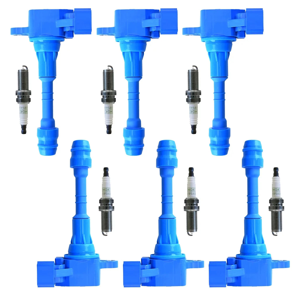 NGK Plugs Performance NISSAN Platinum Fits Compatible G35, Altima FRONTIER INFINITI SV/PRO-4X select: 6 with Spark 6 UF349 2003-2007 High Nissan 2016 and Ignition Coils