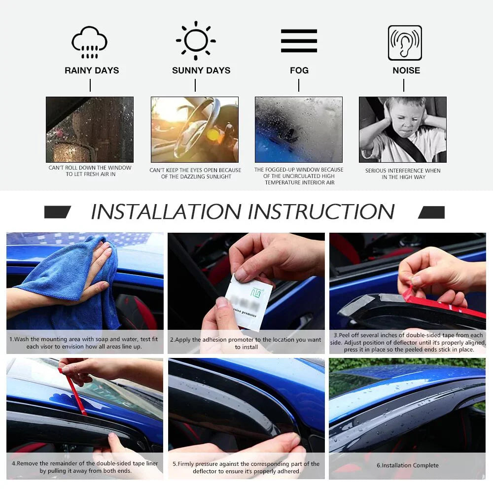 2020 2014 Guard Hatchback 2016 Mirage Visors Windshield Ikon Compatible Vent 14-23 Set 2019 Window 2015 Acrylic Deflector Rain Outside 2021 with Motorsports Mitsubishi 2018 Mount 4Pc 2017