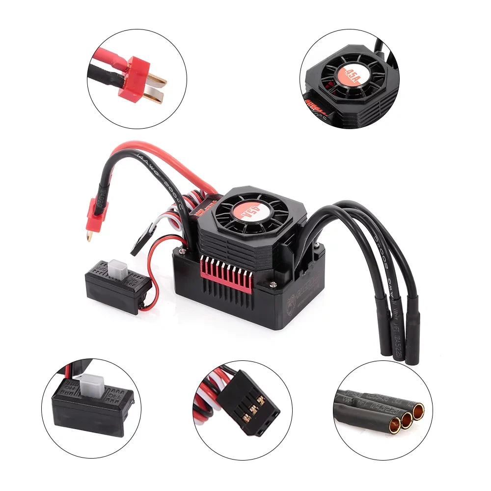 BEC HOBBY SURPASS RC 45A Waterproof 4370KV for with Brushless ESC Car Eccomum 1/10 Truck Motor F540