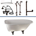 Shower TKCTRN60-ORB4 Top Rd 60 Kit Drain-Oil Rubbed Roll Bronze Tub Filler Supplies CI