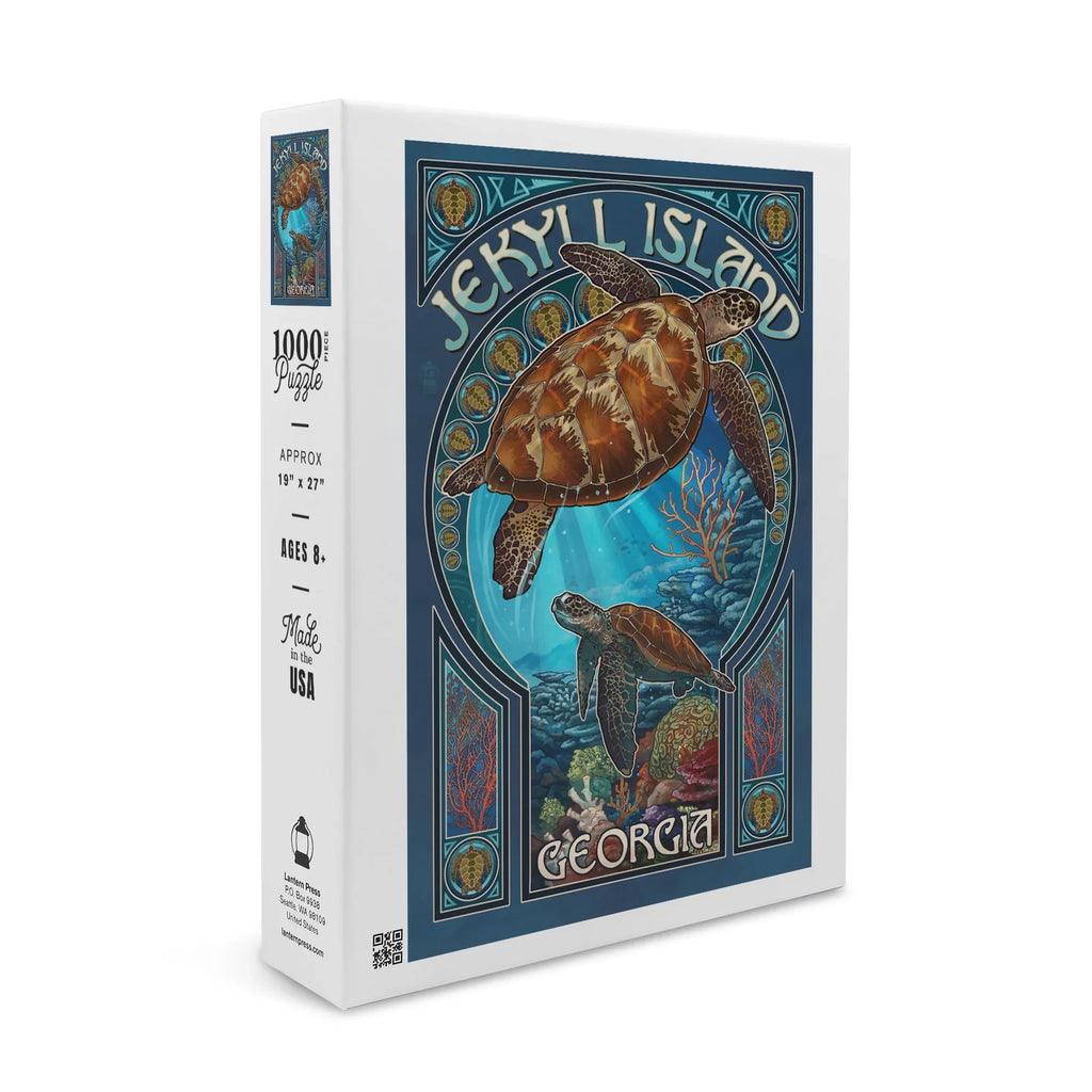 Island, Sea Turtle Jekyll Size Piece USA) Made Georgia, Family, (1000 Nouveau Puzzle, and for Puzzle 19x27, Art in Adults Jigsaw Challenging