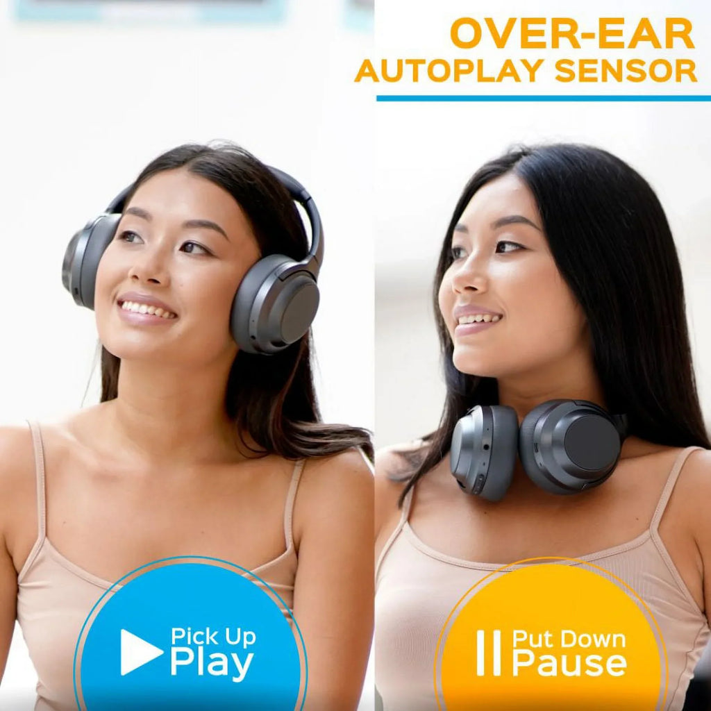 Noise Canceling Headphones Touch PRO Hybryd & USB-C Bluetooth Active Fast with Playtime Z7 (Grey) w/aptX, Control Ear Charging, - Sound, Over Wireless 45H Headphones Mic Stereo TREBLAB - ANC