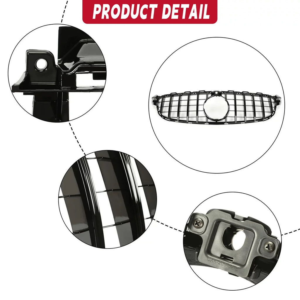 2017 Painted Black Or Camera for C63 Bumper Mercedes Cover Front Both with design W205 2018 2015 without 2016 for AMG Kojem Benz S Grille