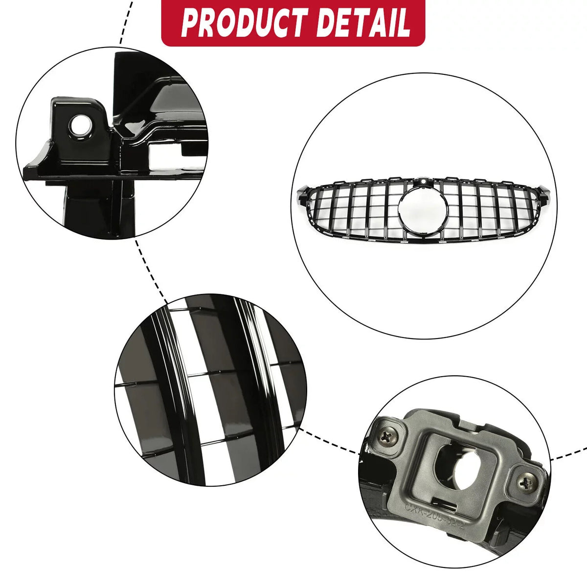 2017 Painted Black Or Camera for C63 Bumper Mercedes Cover Front Both with design W205 2018 2015 without 2016 for AMG Kojem Benz S Grille