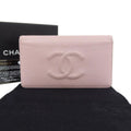 logo Pre-Owned mark here long A48651 caviar bi-fold CHANEL wallet 16 (Good) series Chanel skin pink