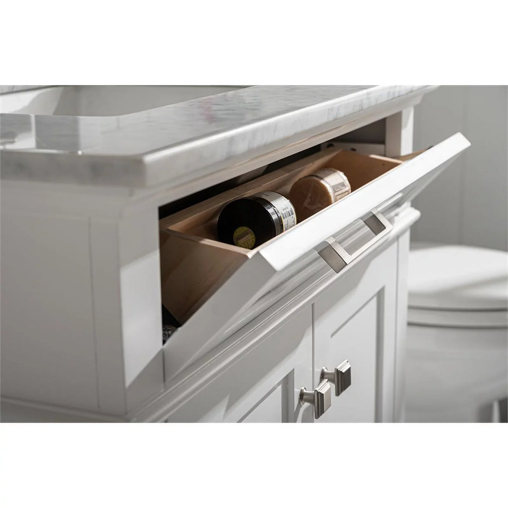 Legion Wood Furniture Sink MDF/Veneer Cabinet Vanity Contemporary in White 30"