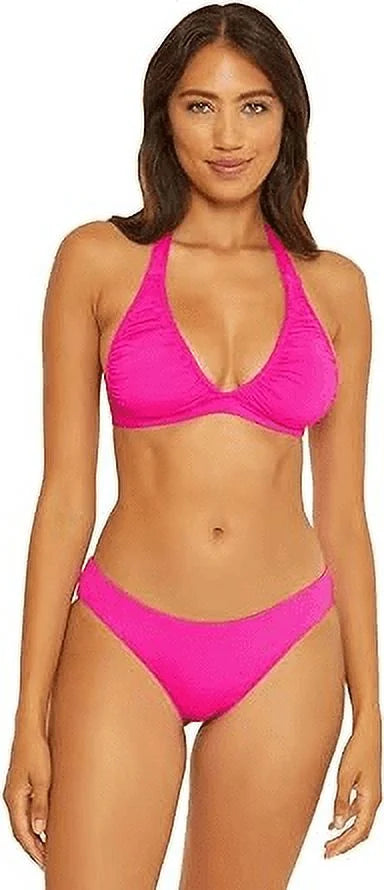 Bikini Halter Virtue Becca Top, Santorini Rebecca Large Swim US PINK by FLAMBE