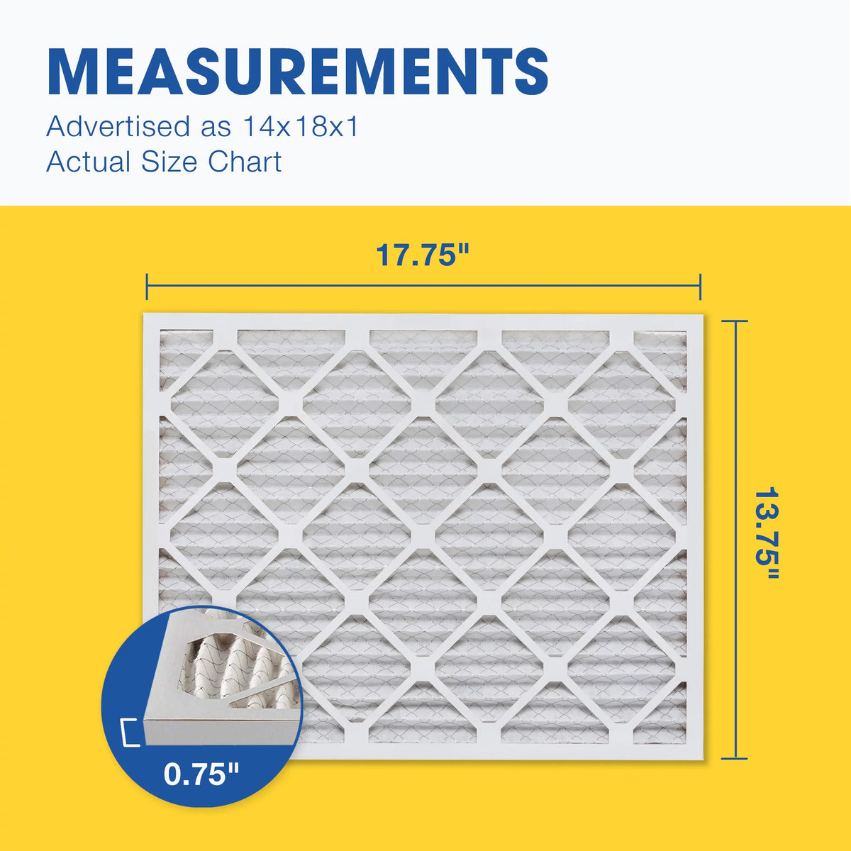 MERV Air Filter, Pleated Furnace 14x18x1 Filter, Pack 8 Air 6 AC Aerostar