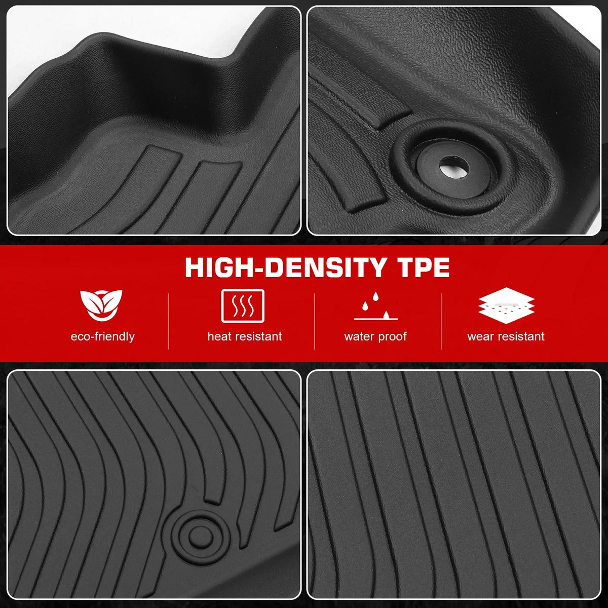 with Mats Trunk Weather Full Mat Ikon All TPE Cargo + Floor U11 X1 Rear Interior Car Compatible Set 3D 2023-2024 BMW Tray 4PC Mats Waterproof Liners Black Motorsports Accessories Floor Anti-Slip Trunk
