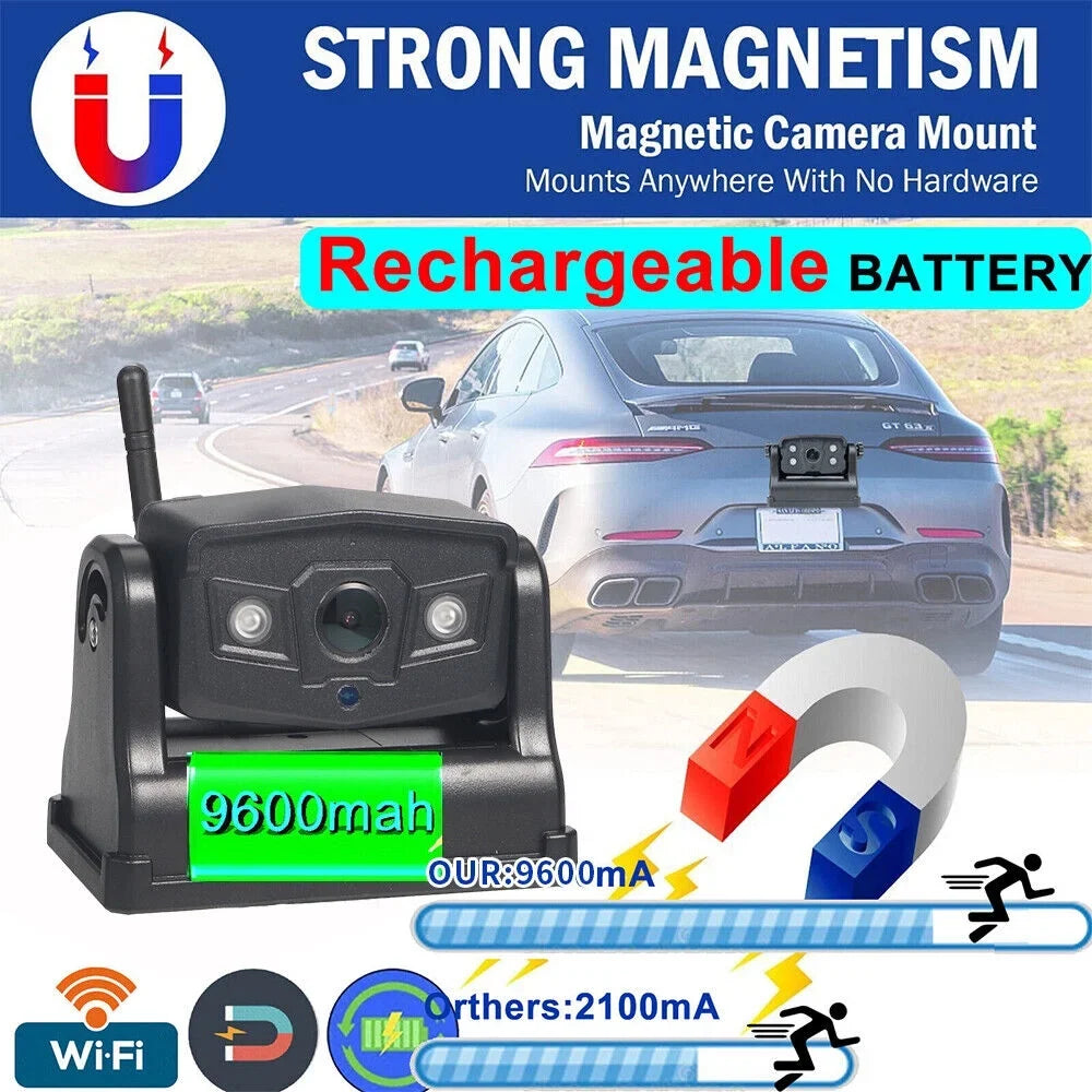 Wireless, Front/Rear High-Capacity Backup View 9600mAh WiFi Camera, Battery Magnetic JahyShow