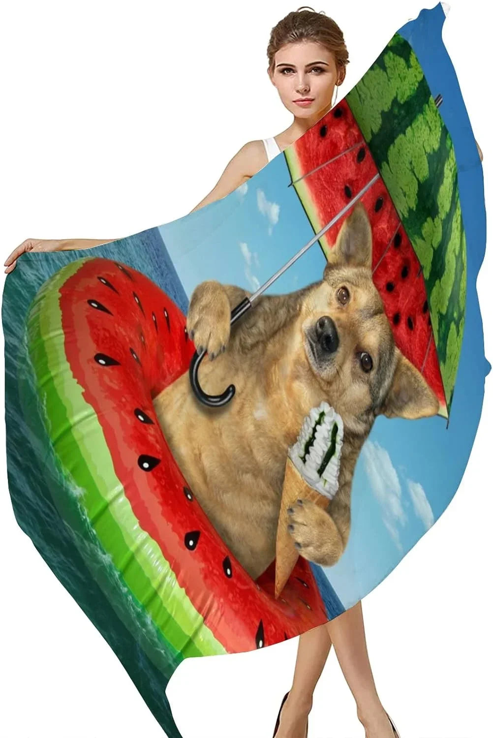 Dog Hyjoy Neck Lightweight Long Silk Girls Shawl Circle Scarves Watermelon Wrap Scarf air-filled for On Women