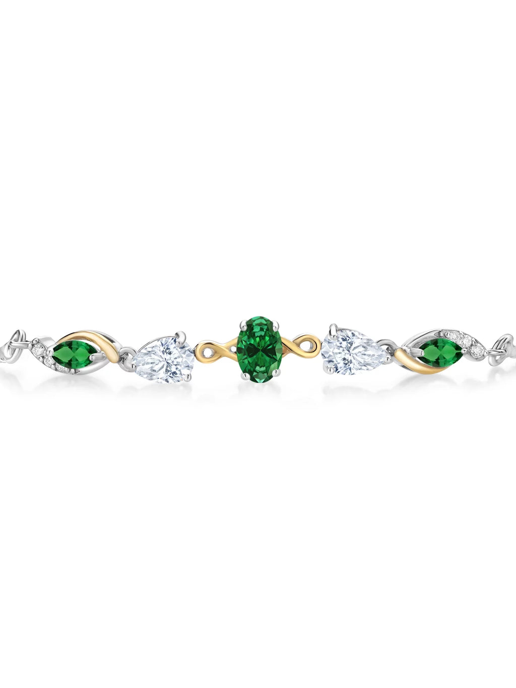 Nano Lab Silver White Green 9 Keren Stone 925 Tennis inch) To Moissanite Emerald cttw, Hanan and Gem for and Gold Women King Created (1.59 Grown 10K Diamond Adjustable Emerald Bracelet Up By Yellow