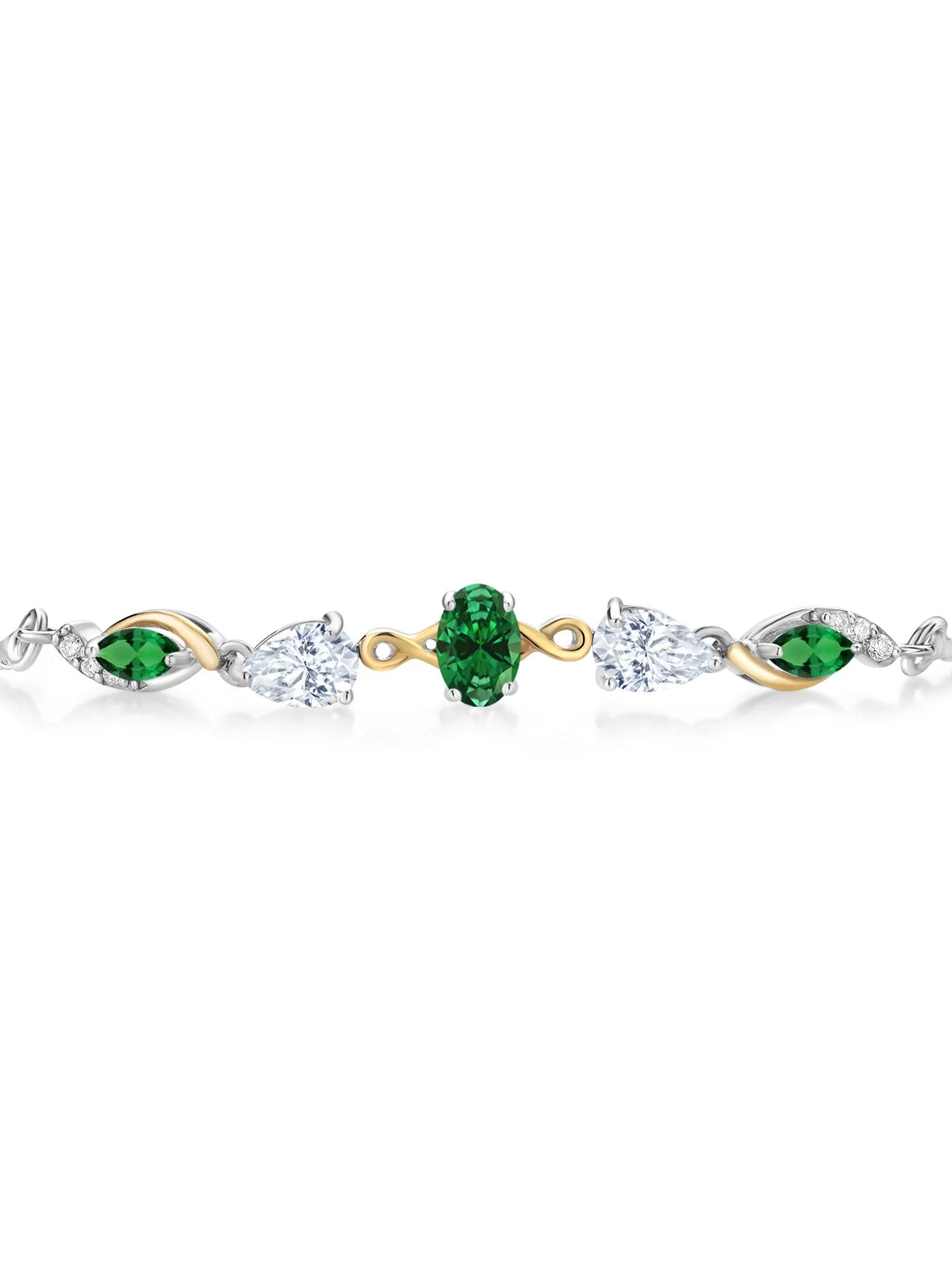 Nano Lab Silver White Green 9 Keren Stone 925 Tennis inch) To Moissanite Emerald cttw, Hanan and Gem for and Gold Women King Created (1.59 Grown 10K Diamond Adjustable Emerald Bracelet Up By Yellow