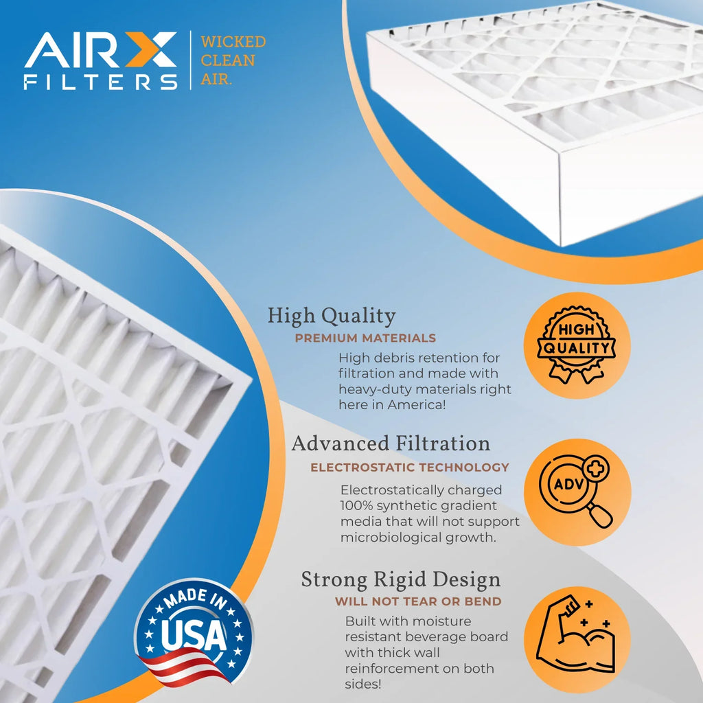 Compatible with 700 FC100A1037 MERV CLEAN 2 FPR to FILTERS Filter AIR. WICKED Pack MPR 5 Replacement 8 20x25x5 Air by AIRX & Comparable Filter Honeywell