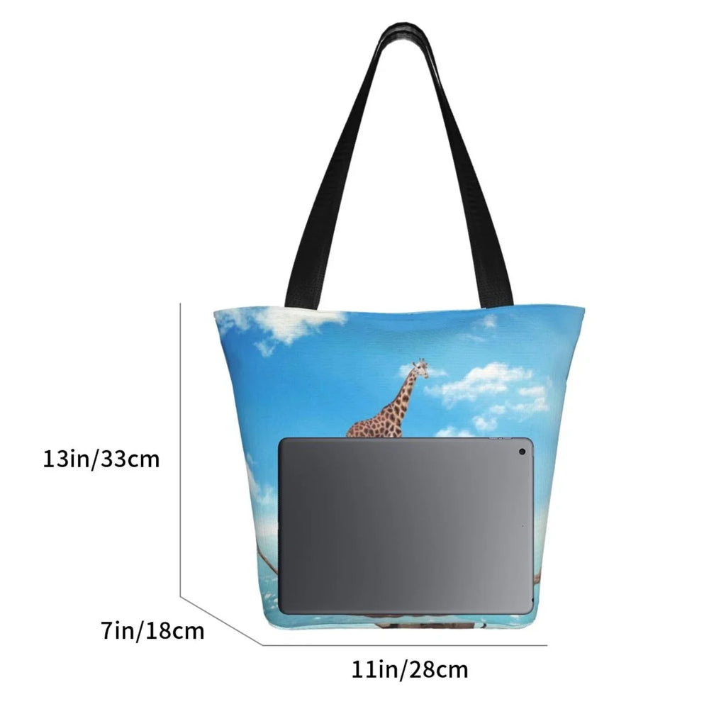 Rope Large Bag Elephant Overcomes On Bag,Shoulder High Bag Hobos Shopping Handbags Giraffe Walking Tote Lukts Capacity Women'S By Fear