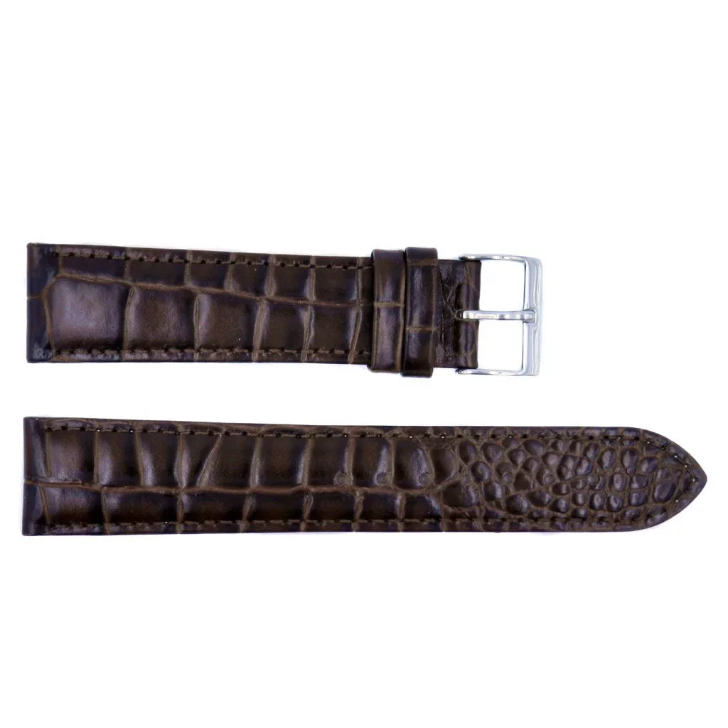 Strap Watch Grain Euro Handmade 18mm Brown Alligator Leather Collection