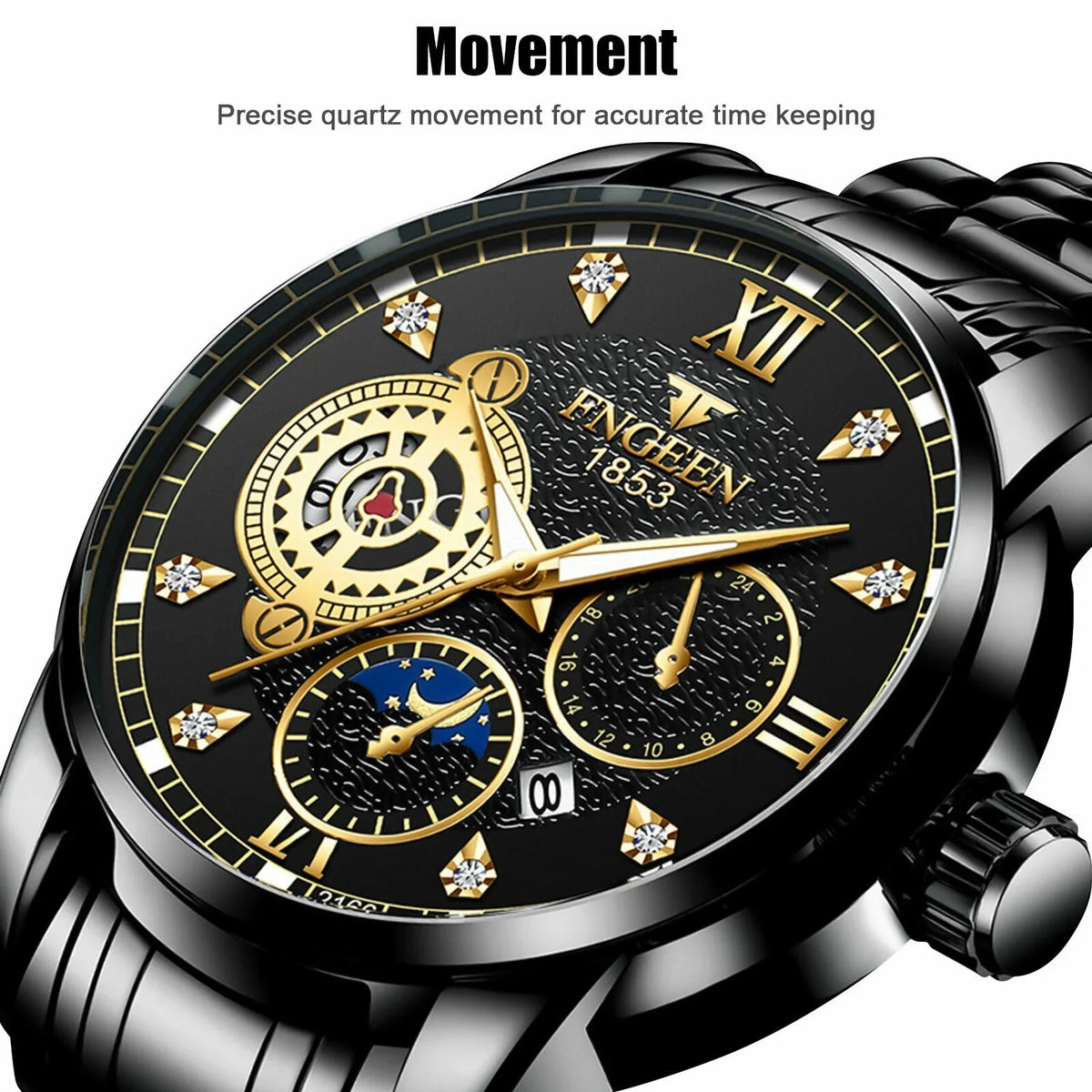 Luxury Wristwatch Classic Waterproof Quartz Men's Steel Stainless Watch Luminous