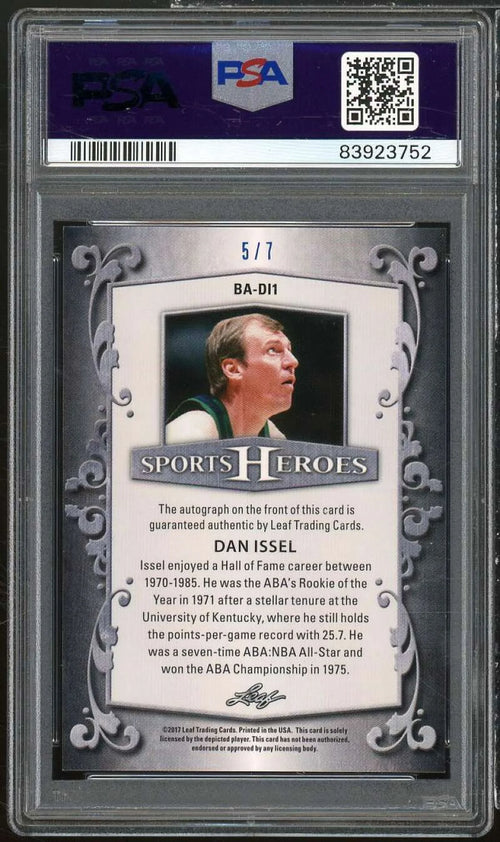 #BADL1 Dan Card 5/7) Heroes Metal Blue (#d 9 2017 Issel PSA Leaf Auto Sports