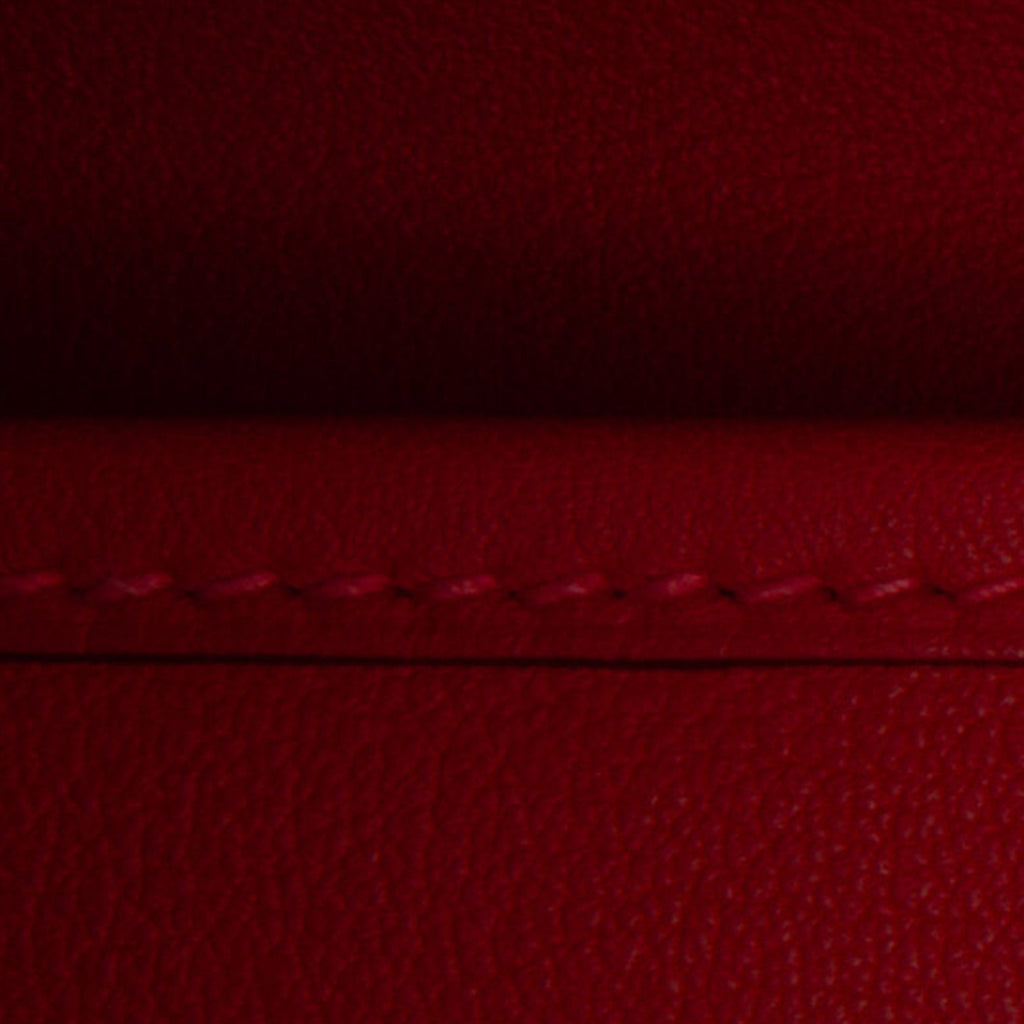(Good) Pre-Owned Red Duo Jige Hermès Authenticated Calf Wallet Wallets Unisex Long Swift Leather