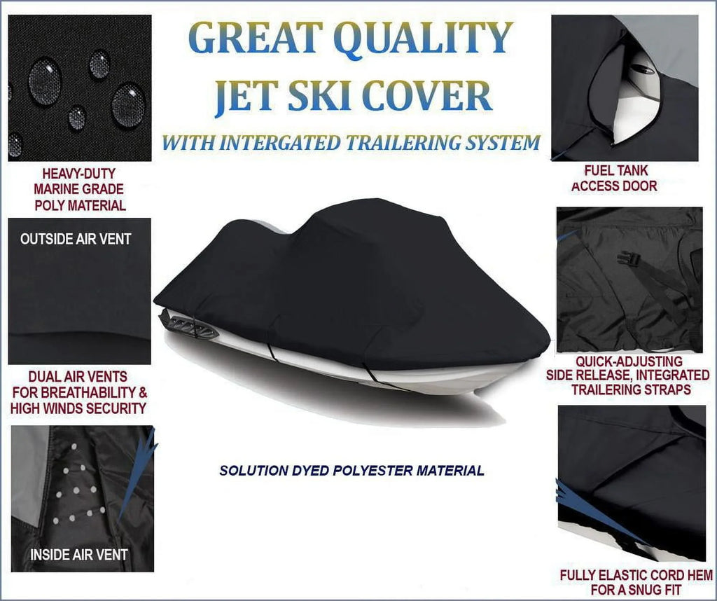 1-2 JET Ski Polaris Cover LINE Limited OF PWC TOP 2001 SKI Covers THE Compatible for BLACK Seater Jet Pro Cover 785