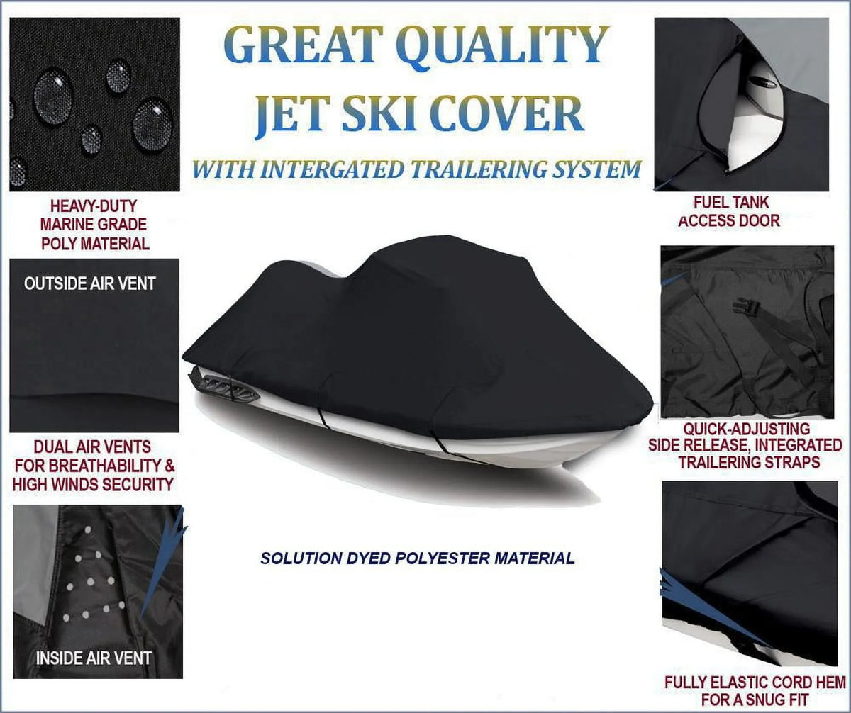 1-2 JET Ski Polaris Cover LINE Limited OF PWC TOP 2001 SKI Covers THE Compatible for BLACK Seater Jet Pro Cover 785