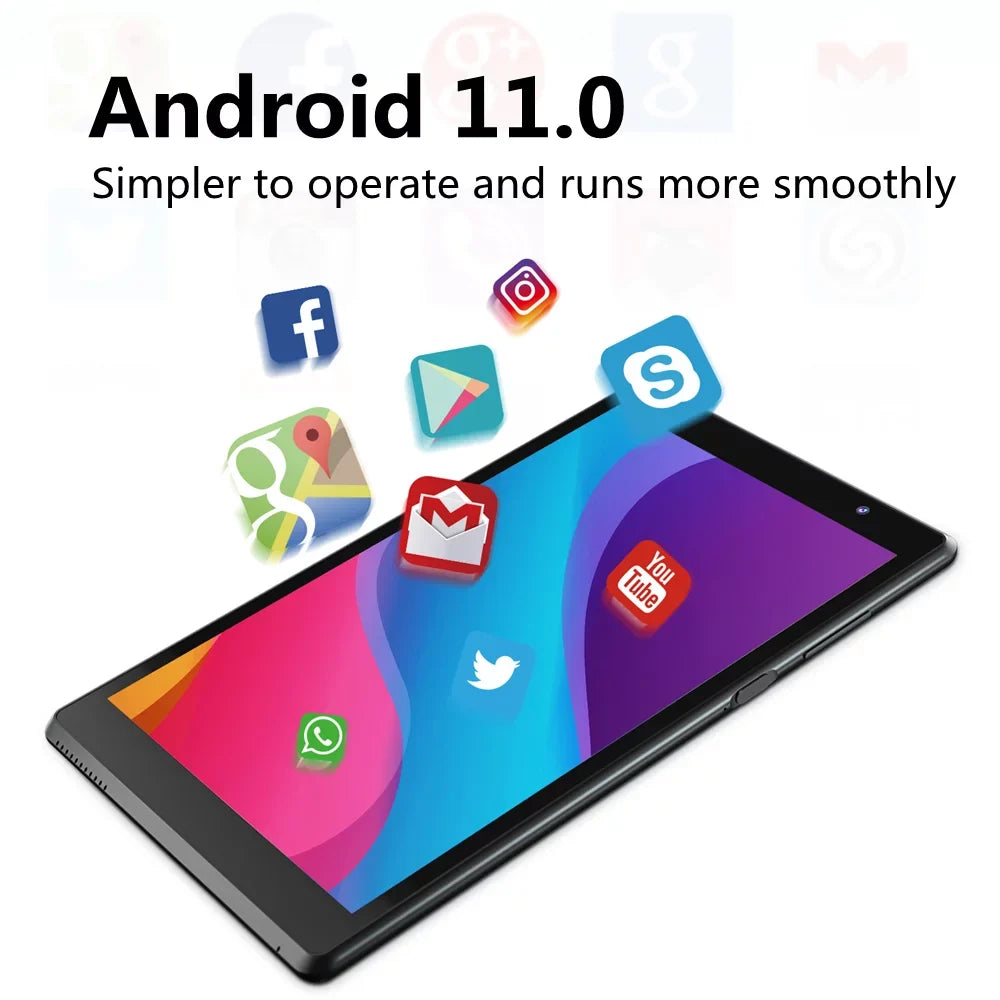 Camera, IPS 8.0 Screen, Tablet, FM Core Tablet Tablet, GPS, Android 8 Wi-Fi, Tablets Black inch 11 RAM2GB+ROM32GB Bluetooth, PC Quad MP
