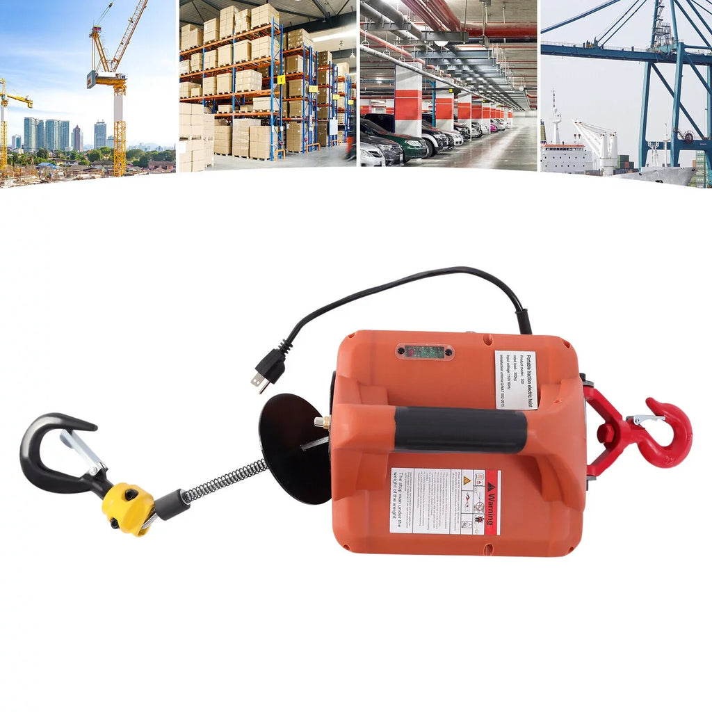 Wireless 110V Remote 200KG/440LBS 3-in-1 Heavy Crane Winch Lift Control 62ft Portable Duty ZhdnBhnos Electric w/ Hoist
