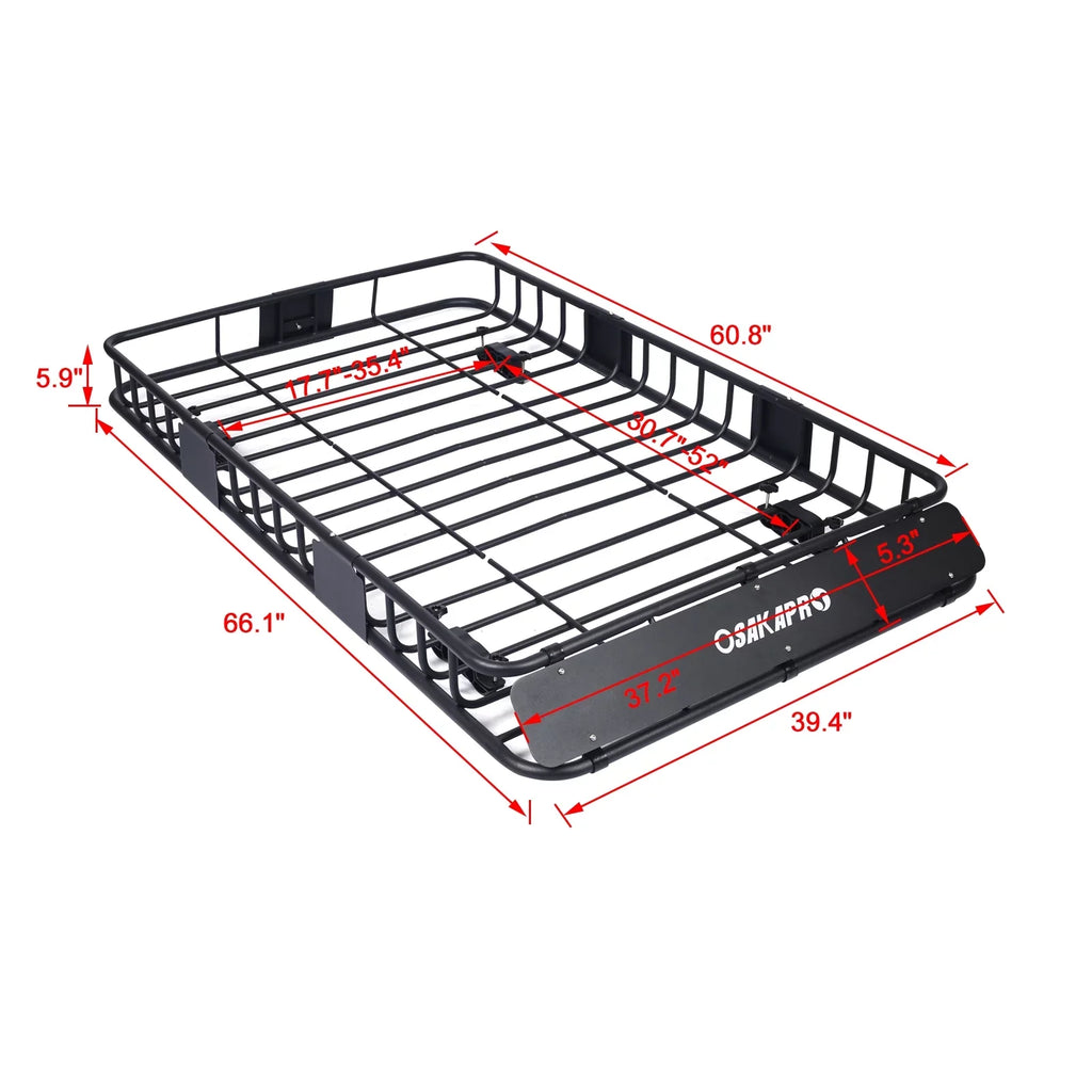 steel Roof Carrier Rack BasketMotoring Mount Roof RackTop Cargo 64black Rooftop