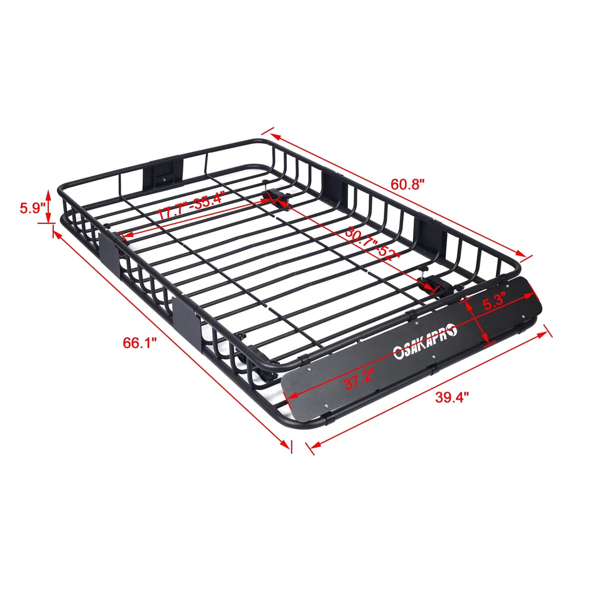 steel Roof Carrier Rack BasketMotoring Mount Roof RackTop Cargo 64black Rooftop