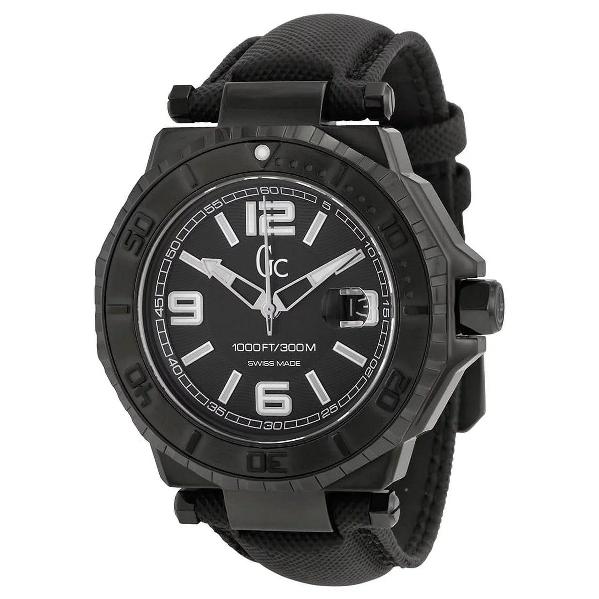 Dial Watch Guess White GC-3 Mens Collection Black X79011G2S Accent