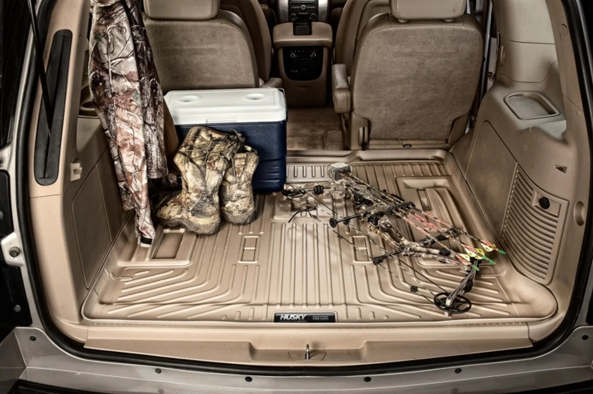 Yukon Cadillac Chevrolet by Husky RealTruck 2021-2023 Seat Escalade Behind 21 Compatible Liner with Weatherbeater Cargo Series Tahoe/GMC with select: 2nd Compatible Black