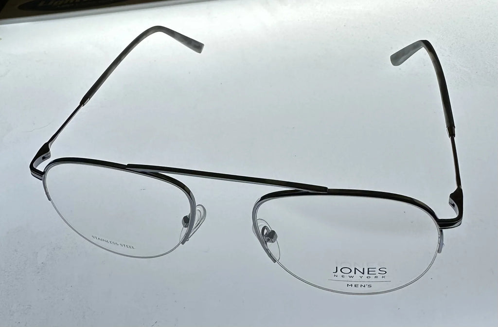 Aviator Rimless Gunmetal York J359. New Mens Metal 53mm Jones Eyewear Frame.