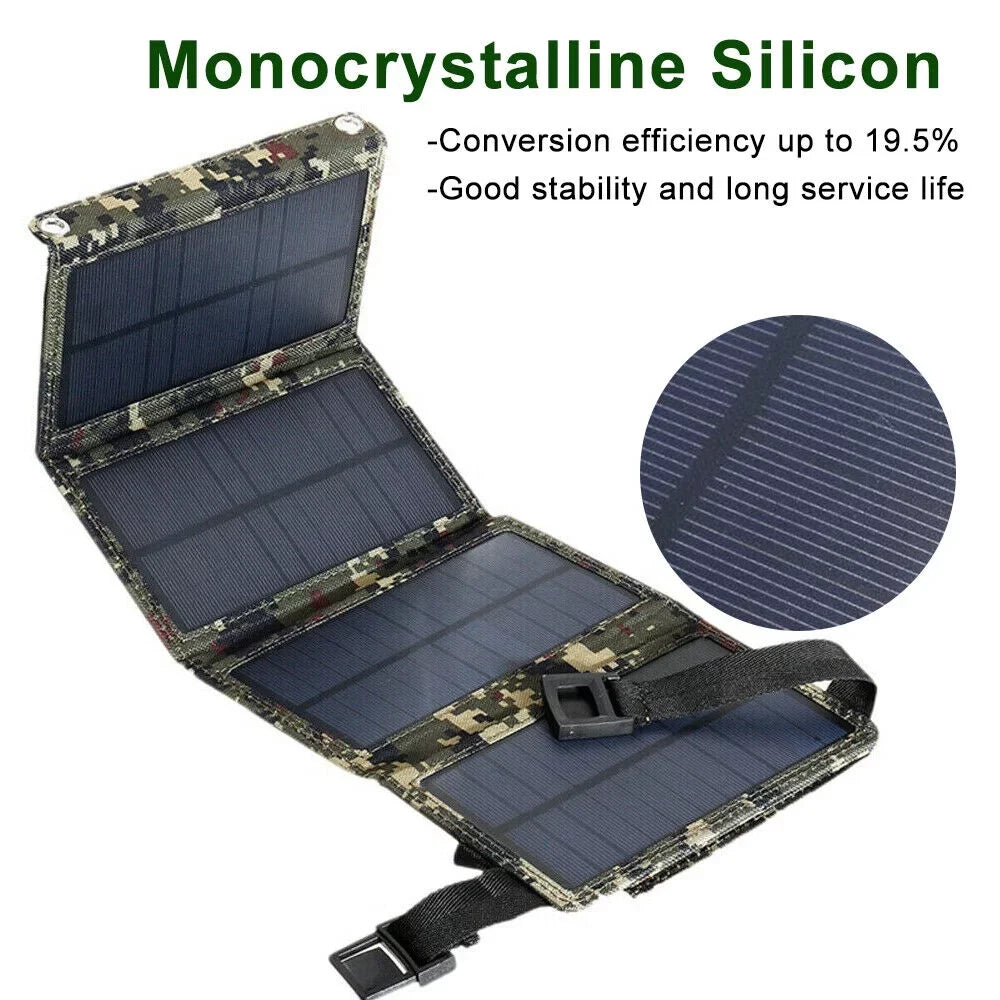 Solar USB Outdoor Power Panel USA Bank 80W Phone Folding JLLOM Camping Charger Hiking
