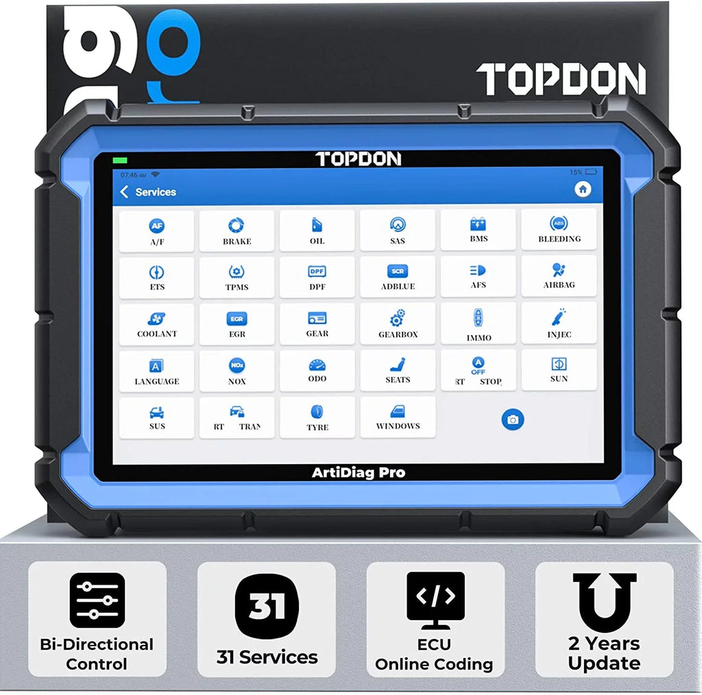 31+Maintenance Free Car Pro Scan Scanner & Update Systems TOPDON OE-Level Full Online-Coding OBD2 Diagnosis, Diagnostic ArtiDiag Tool, 2-Year