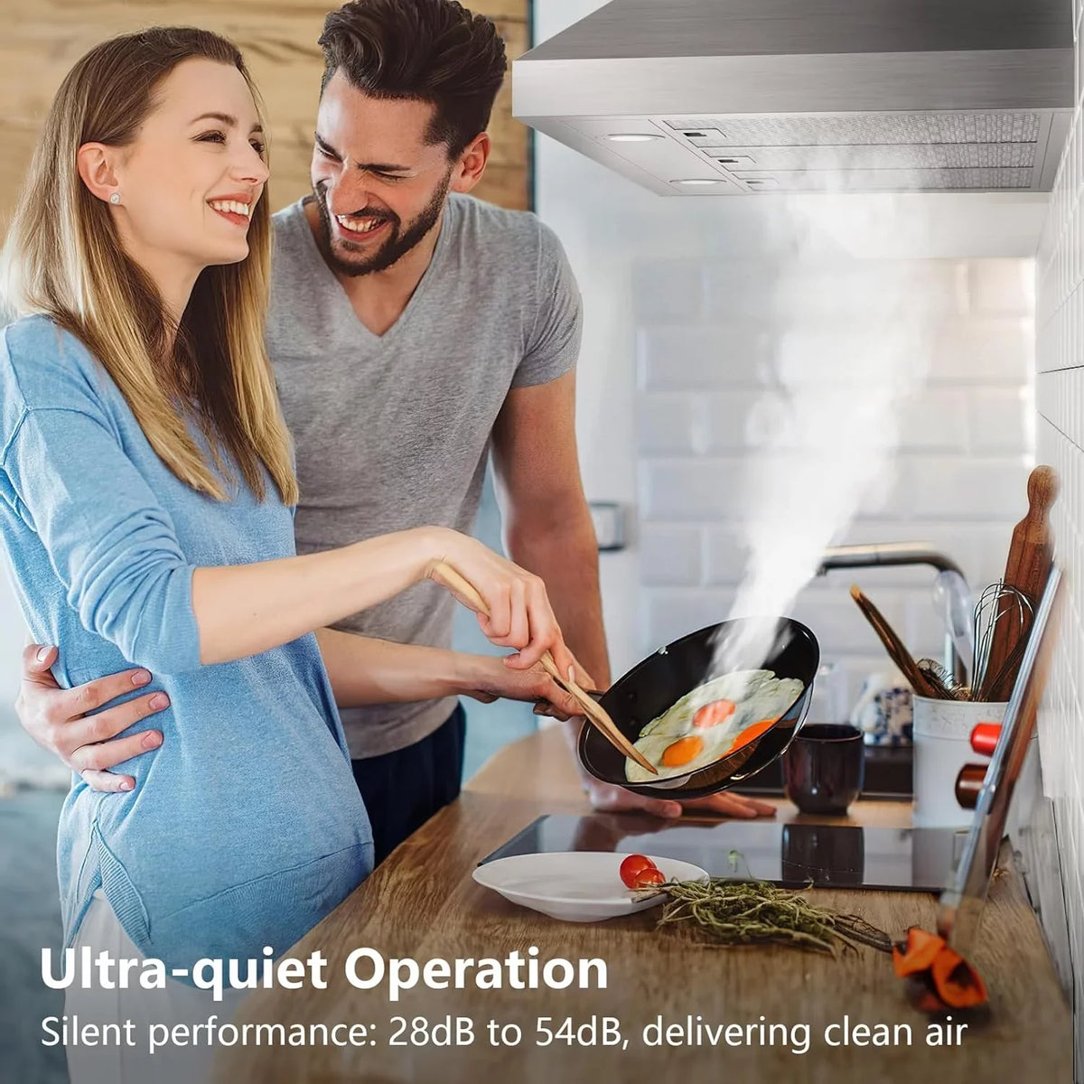 (36 Vent Stainless Inch) with Gesture (Kit CFM Panel, Steel 4 Included), 36 780 Convertible Control Inch Hoods Range Ducted Wall Speed Kitchen HisoHu Ductless Sensing&Touch Mount,