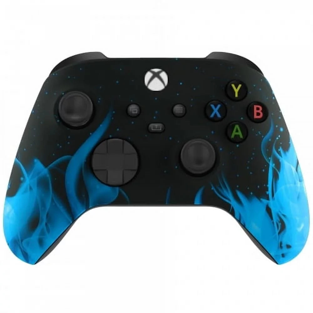 Custom One Controller White Xbox Modded Flames Rapid Fire / X Soft LED Touch With Series Blue