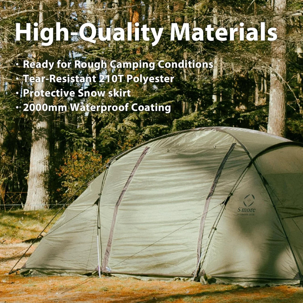Weatherproof with Tent Durable Room Camping Easy Setup Tent Person Screen 2/3/4/5/6 Divider, Glamping Tent, with with Family Porch, Large YANPO Tent Room