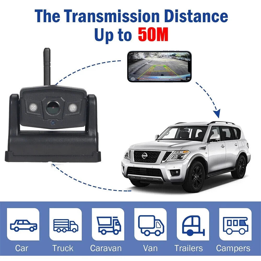 Wireless, Front/Rear High-Capacity Backup View 9600mAh WiFi Camera, Battery Magnetic JahyShow