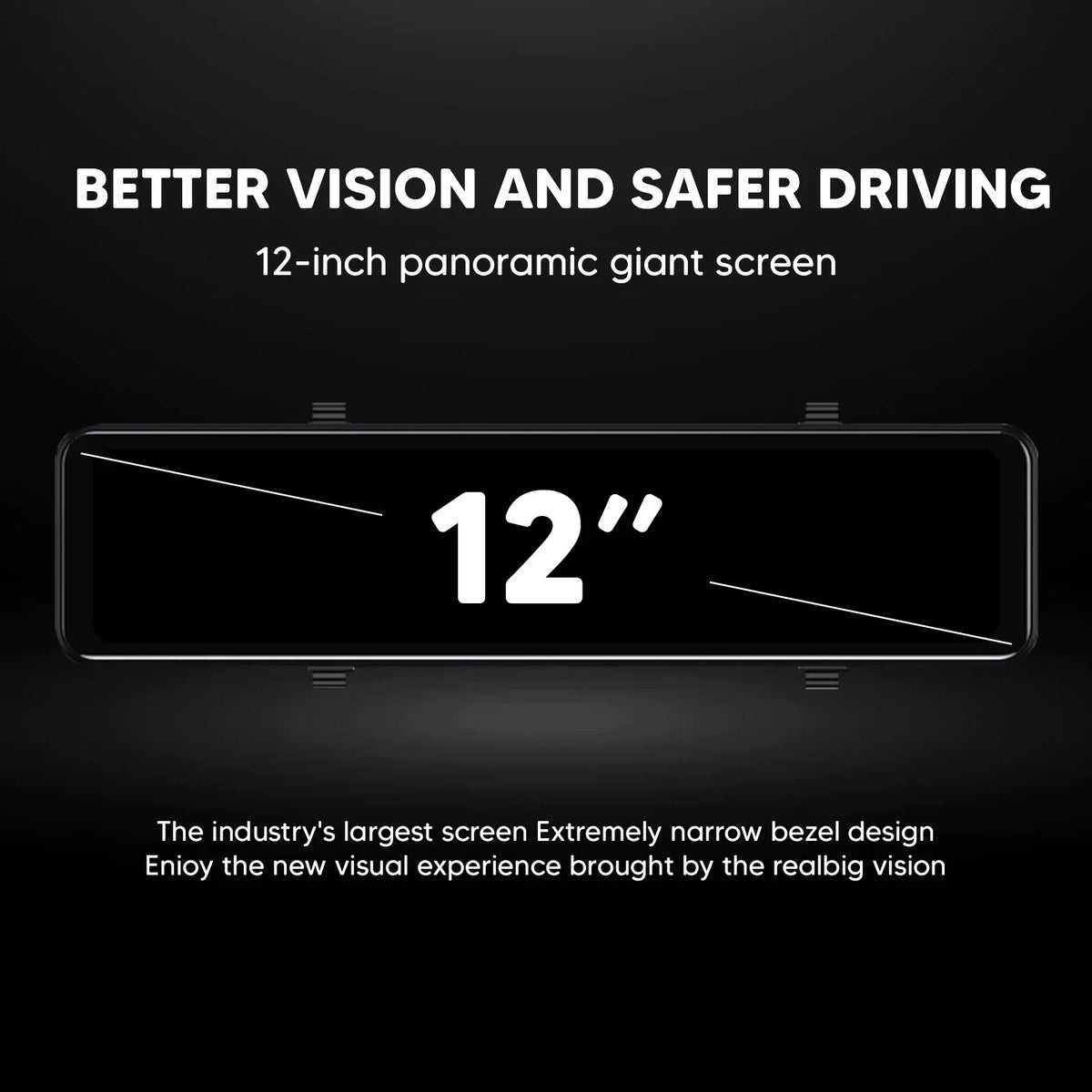 Rear Camera Dual Mirror Cam Backup Assistance 4K Dash Monitoring, 12" Vision, Night Super Car Camera Front Reversing and Parking