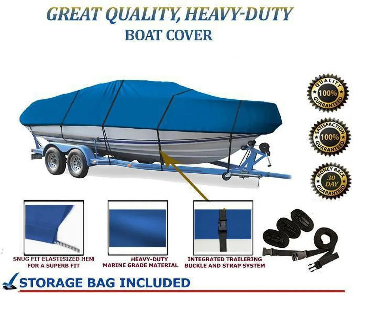 YARCRAFT SC BLUE, QUALITY COVER Compatible BOAT for 16 COBRA GREAT 2003-2004