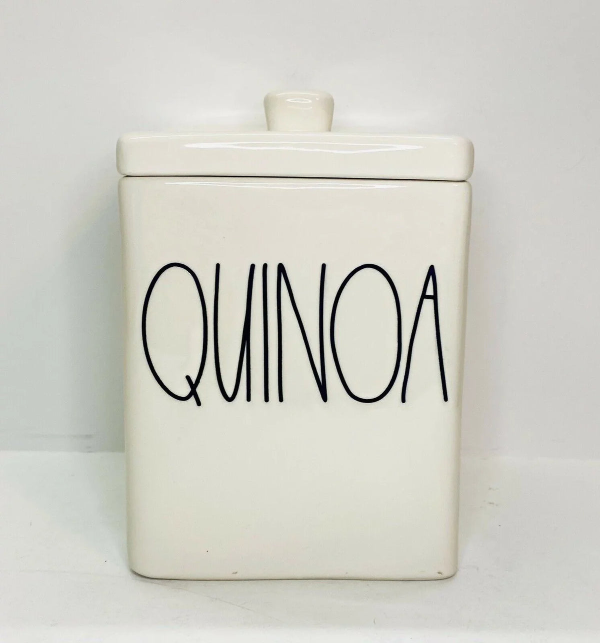 Letter by Square with Lid Ceramic Rae Dunn Magenta QUINOA LL Canister