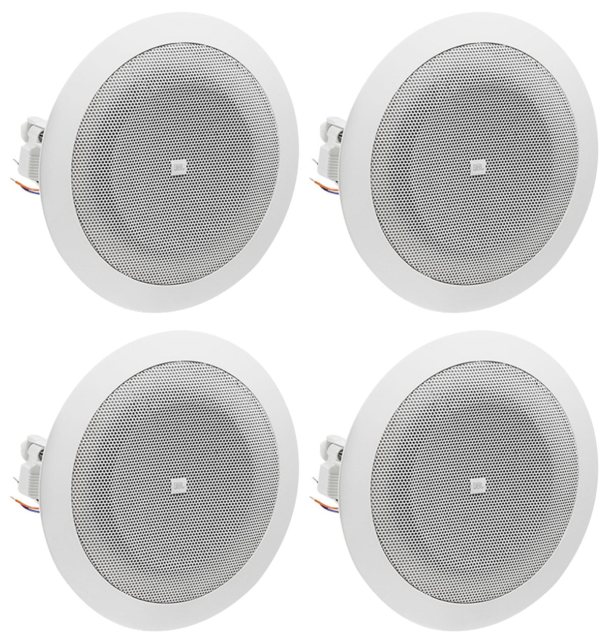 4" Restaurant/Bar/Cafe Black Speakers+Amp House+(4) Front JBL of Background 6.5"