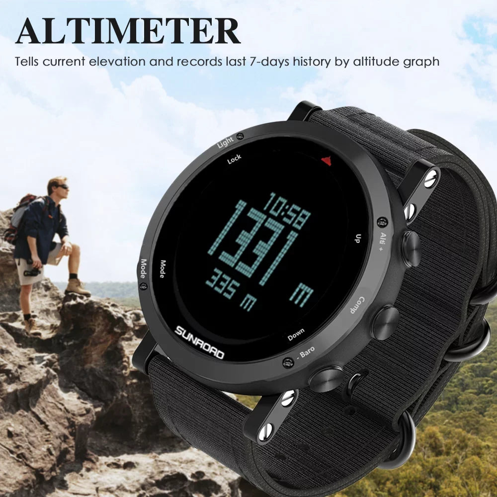 Multifunctional Altimeter Outdoor Watch Compass Mountaineering 50meters Barometer Sports Men -resistant Weather Trekking for Watch Forecast Running Camping